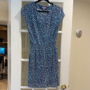 Lilly Pulitzer Blue and Purple Patterned Mini Dress